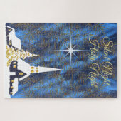 Snowy Church Kerstpuzzel Legpuzzel (Horizontaal)