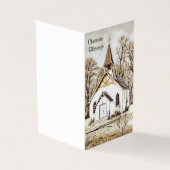 Snowy Church - Kerstzegeningen Kaart (Buitenkant)