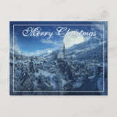 Snowy Church Scene-kerstkaarten Briefkaart (Voorkant)