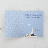 Snowy Church Season's Greetings Card Feestdagen Kaart (Binnen)