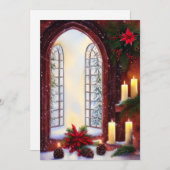 Snowy Church window budget mini Kersti Feestdagenkaart (Voorkant / Achterkant)