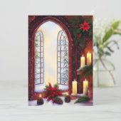 Snowy Church window budget mini Kersti Feestdagenkaart (Staand voorkant)