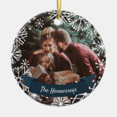 Snowy Circle | Persoonlijke foto Keramisch Ornament (Voorkant)