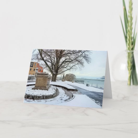 Snowy Cole's Hill Plymouth MA Kaart (Voorkant)