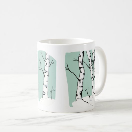 Snowy Colorado Aspen Tree 11oz keramische Mok (Voorkant rechts)