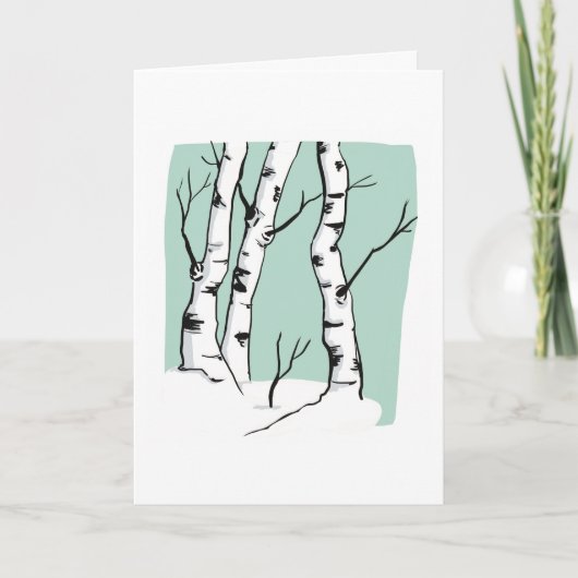 Snowy Colorado Aspens Blank Wenskaart Bedankkaart (Voorkant)