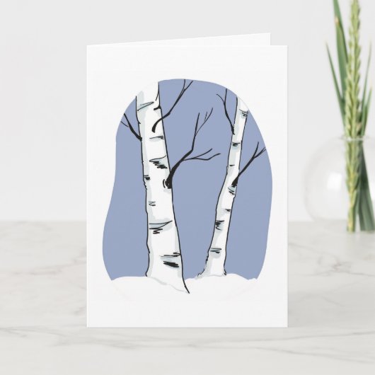 Snowy Colorado Aspens Trees Blank Wenskaart Bedankkaart (Voorkant)