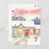 Snowy Cottage Briefkaart (Voorkant / Achterkant)