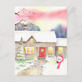 Snowy Cottage Briefkaart (Voorkant)