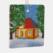 Snowy Cottage Ceramic Ornament (Rechts)