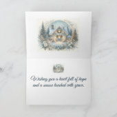 Snowy Cottage Glow Scene Kaart (Binnen)