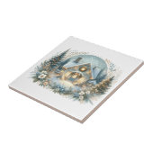 Snowy Cottage Glow Scene Tegeltje (Zijkant)