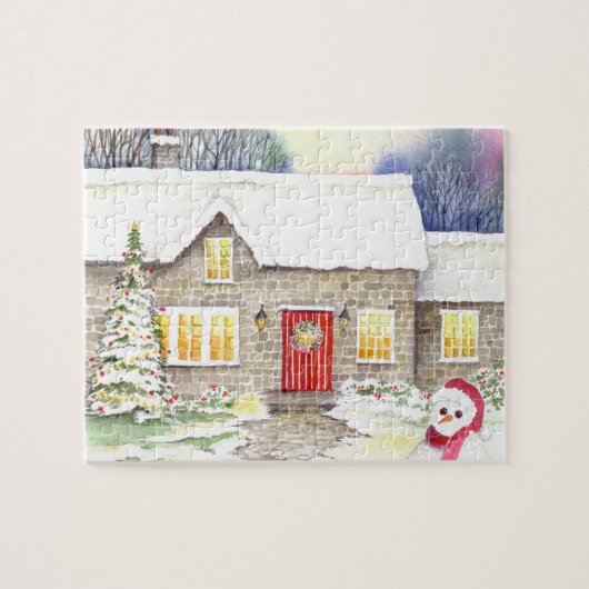 Snowy Cottage Legpuzzel (Horizontaal)