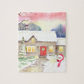 Snowy Cottage Legpuzzel (Verticaal)