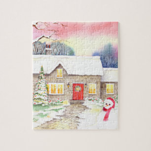Snowy Cottage Legpuzzel