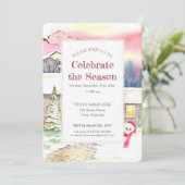 Snowy Cottage - nieuwjaarsfeest Kaart (Staand voorkant)