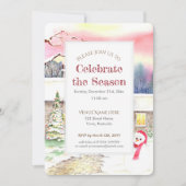 Snowy Cottage - nieuwjaarsfeest Kaart (Voorkant)