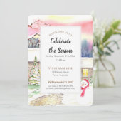 Snowy Cottage - nieuwjaarsfeest Kaart (Staand voorkant)