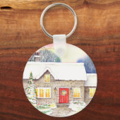 Snowy Cottage Sleutelhanger (Voorkant)