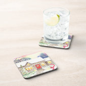 Snowy Cottage-Waterverf Onderzetter (Rechterzijde)