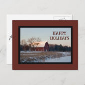 Snowy Country Barn Prettige feestdagen (Voorkant / Achterkant)