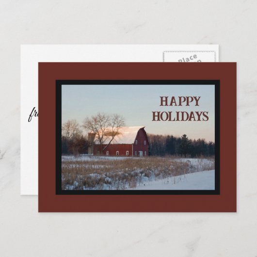 Snowy Country Barn Prettige feestdagen (Voorkant / Achterkant)