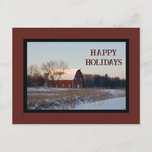 Snowy Country Barn Prettige feestdagen