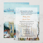 Snowy country Christelijk winterhuwelijksuitnodigi Kaart (Voorkant / Achterkant)