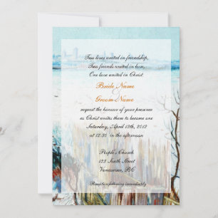 Snowy country Christelijk winterhuwelijksuitnodigi Kaart