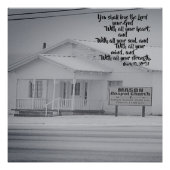 Snowy Country Church Scripture Poster (Voorkant)
