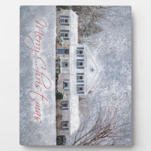 Snowy Country Rural kerstfeestay Greeting Fotoplaat