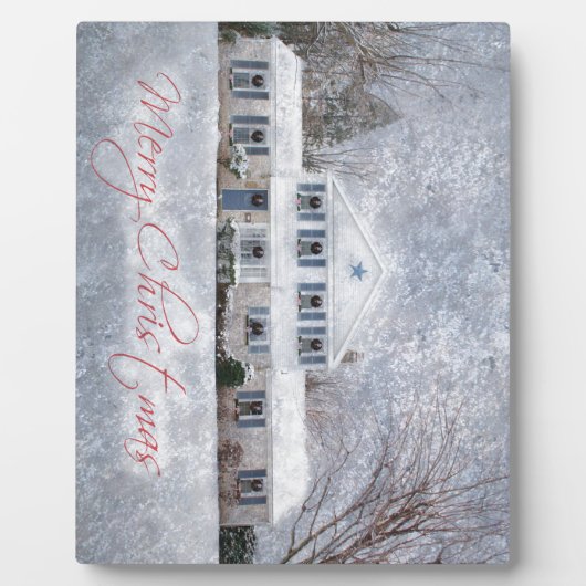 Snowy Country Rural kerstfeestay Greeting Fotoplaat (Voorkant)