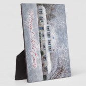 Snowy Country Rural kerstfeestay Greeting Fotoplaat (Zijkant)