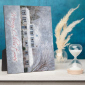 Snowy Country Rural kerstfeestay Greeting Fotoplaat (Zijkant)