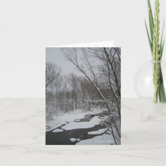 Snowy Creek in de winter, blanco notiecards Kaart (Voorkant)