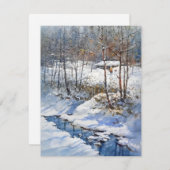 Snowy Creek in Waterverf Feestdagenkaart (Voorkant / Achterkant)