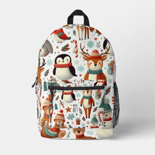 Snowy Critters Print Rugzak (Voorkant)