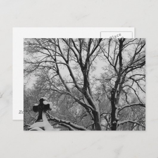 Snowy Cross Briefkaart (Voorkant / Achterkant)