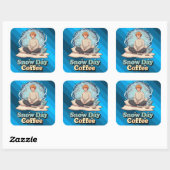 Snowy Day Calm Anime Art Vierkante Sticker (Vel)