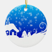 Snowy Day Keramisch Ornament (Voorkant)