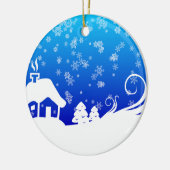 Snowy Day Keramisch Ornament (Links)