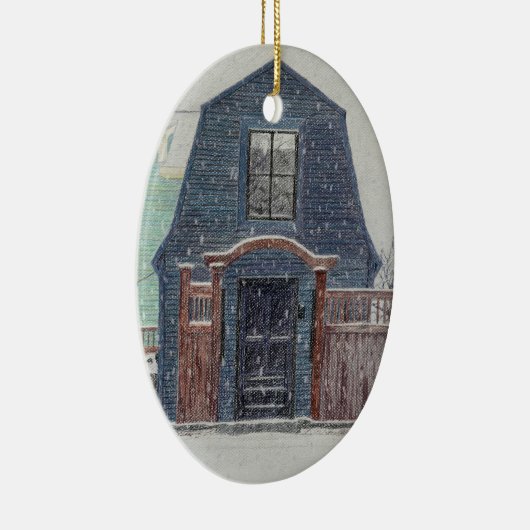 Snowy Day Keramisch Ornament (Rechts)