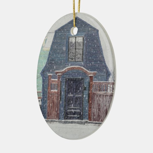 Snowy Day Keramisch Ornament (Links)