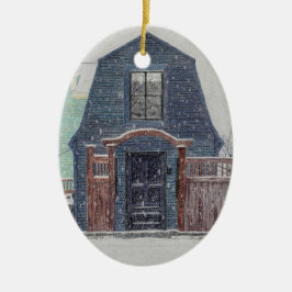 Snowy Day Keramisch Ornament