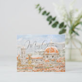 Snowy day of Italy Florence Cathedral Duomo card Kaart (Staand voorkant)