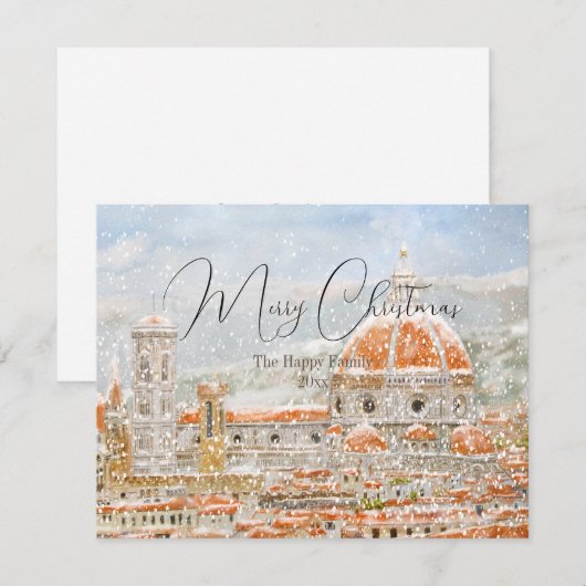 Snowy day of Italy Florence Cathedral Duomo card Kaart (Voorkant / Achterkant)