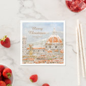 Snowy day of Italy Florence Kerstmis Napkins Servet (Insitu)