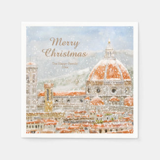Snowy day of Italy Florence Kerstmis Napkins Servet