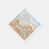 Snowy day of Italy Florence Kerstmis Napkins Servet (Hoek)