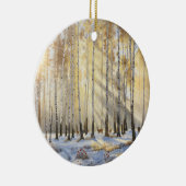 Snowy Deer Birch Ornament (Rechts)